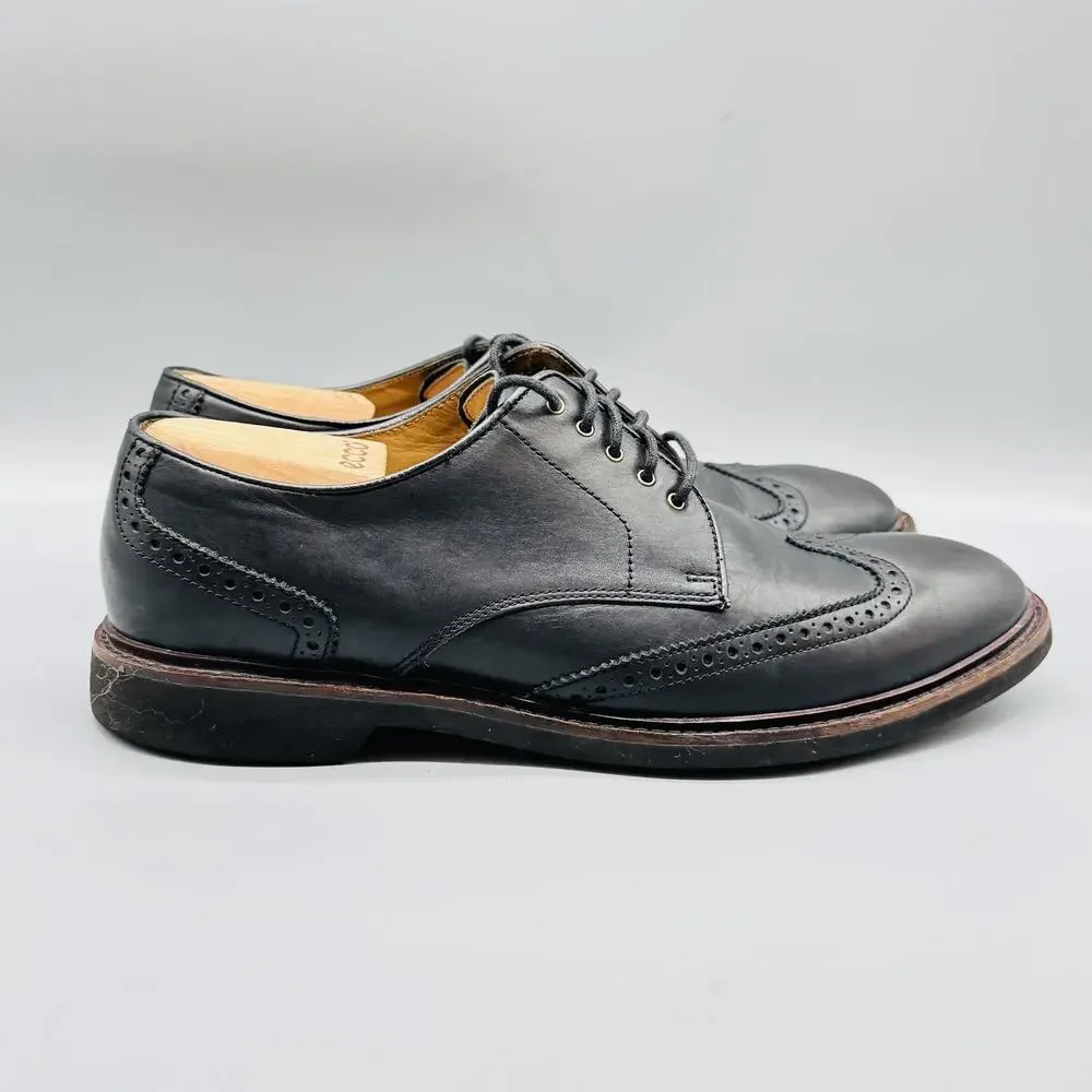 Cole Haan Shoes Mens 11 Black Leather Wingtip Brogue Oxford Dress Derby Lace Up